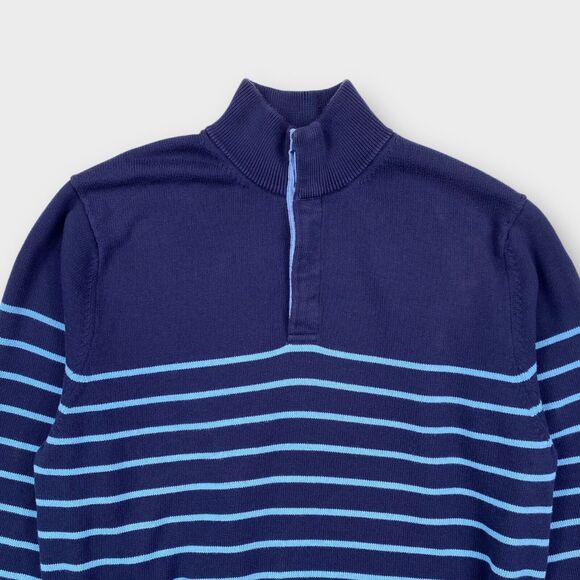 Brooks Brothers Sweater Mens Extra Large 346 Striped Blue Supima Cotton Pullover - Picture 3 of 12